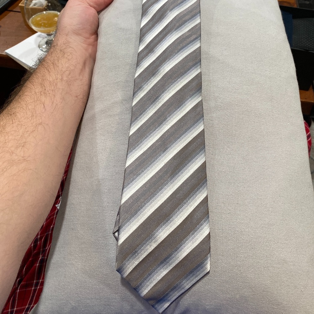 Silver and gray striped